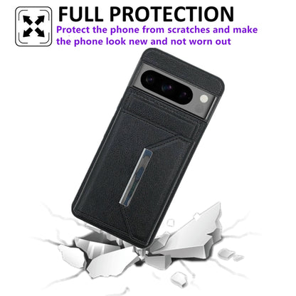For Google Pixel 9 Pro XL Solid Color Metal Buckle Card Slots Bag Phone Case(Black) by buy2fix