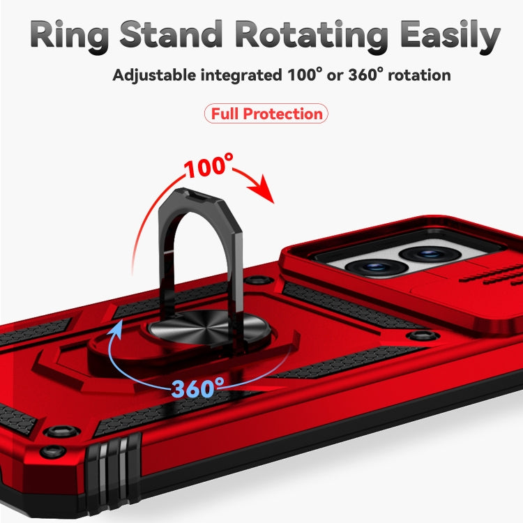For Motorola Moto G Power 5G 2024 Sliding Camshield Holder Phone Case(Red) by buy2fix
