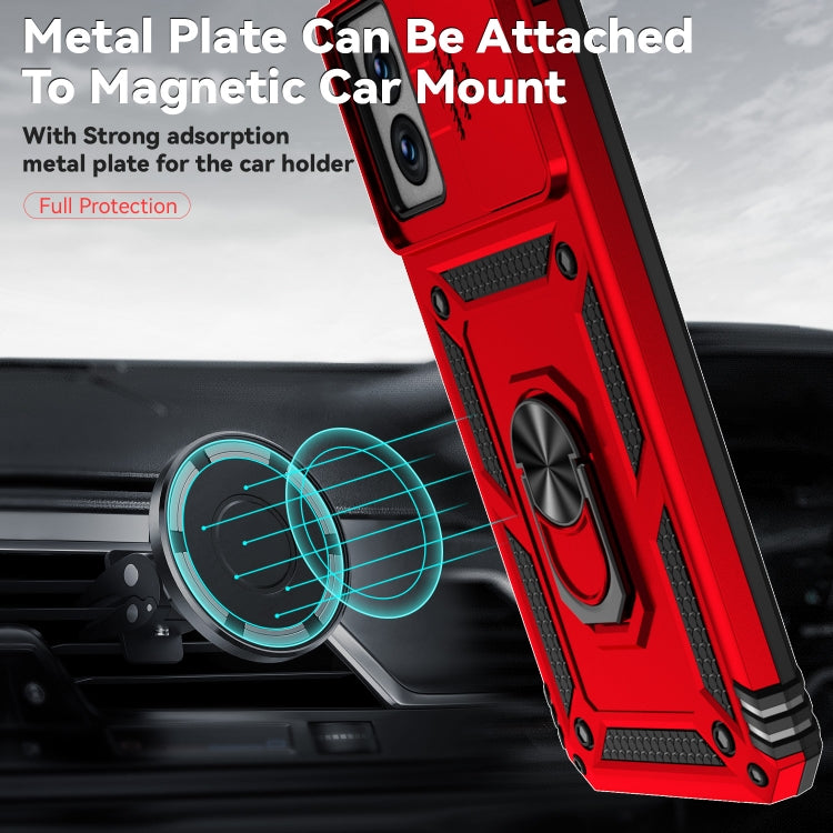 For Motorola Moto G Power 5G 2024 Sliding Camshield Holder Phone Case(Red) by buy2fix