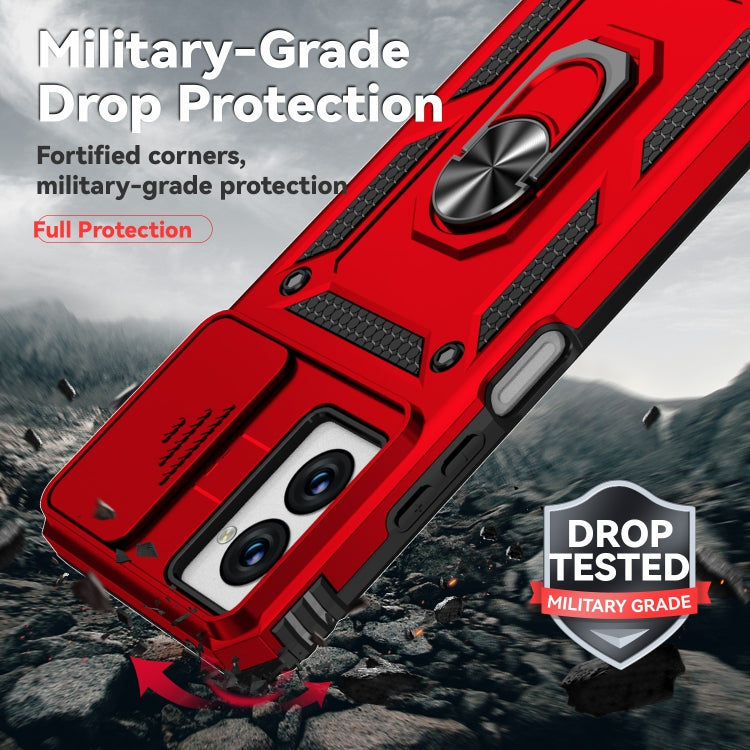 For Motorola Moto G Power 5G 2024 Sliding Camshield Holder Phone Case(Red) by buy2fix