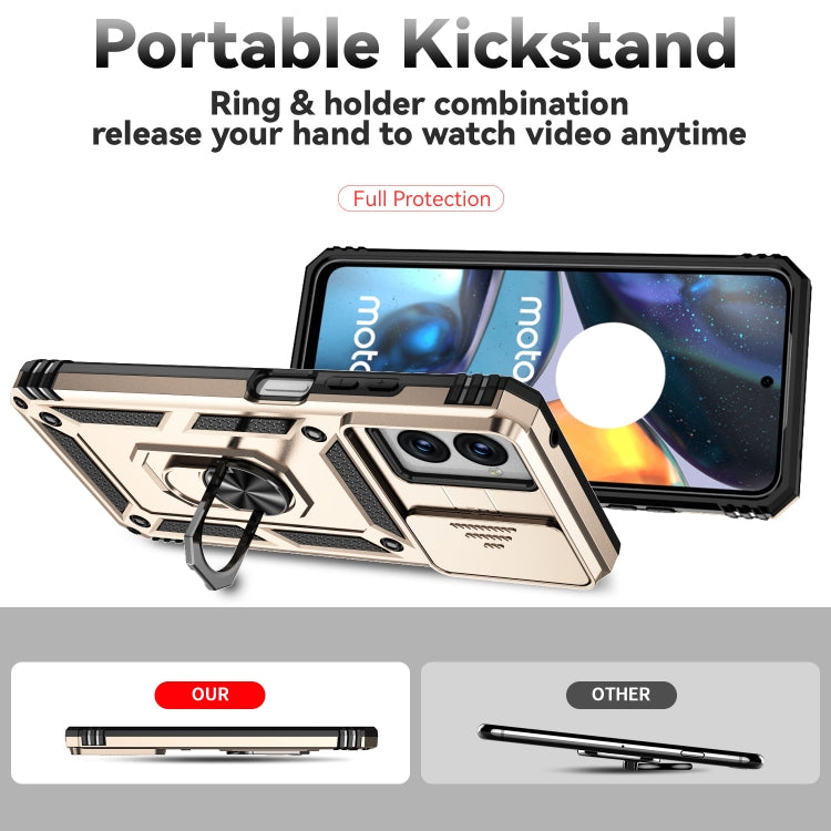 For Motorola Moto G Power 5G 2024 Sliding Camshield Holder Phone Case(Gold) by buy2fix