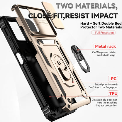 For Motorola Moto G Power 5G 2024 Sliding Camshield Holder Phone Case(Gold) by buy2fix