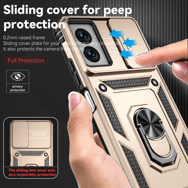 For Motorola Moto G Power 5G 2024 Sliding Camshield Holder Phone Case(Gold) by buy2fix
