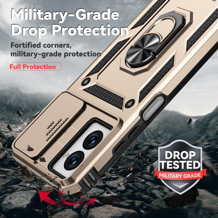 For Motorola Moto G Power 5G 2024 Sliding Camshield Holder Phone Case(Gold) by buy2fix