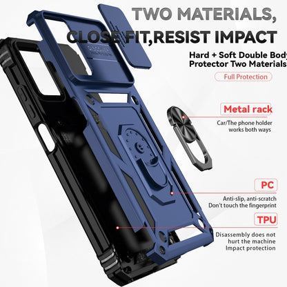 For Motorola Moto G Power 5G 2024 Sliding Camshield Holder Phone Case(Blue) by buy2fix