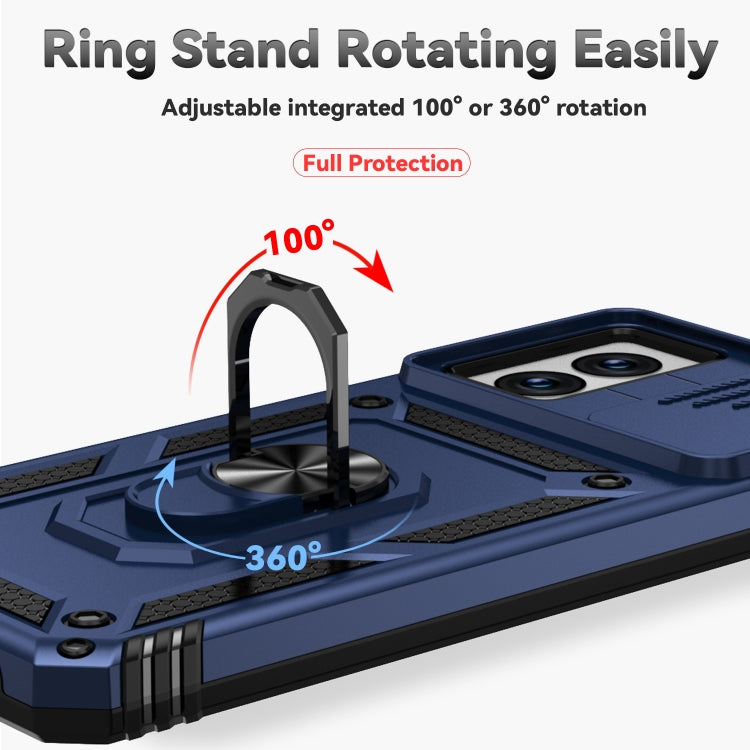 For Motorola Moto G Power 5G 2024 Sliding Camshield Holder Phone Case(Blue) by buy2fix