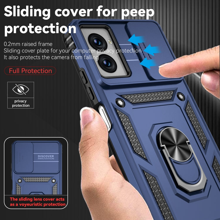 For Motorola Moto G Power 5G 2024 Sliding Camshield Holder Phone Case(Blue) by buy2fix