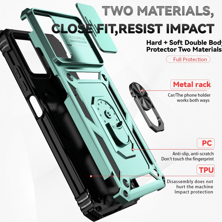 For Motorola Moto G Power 5G 2024 Sliding Camshield Holder Phone Case(Green) by buy2fix