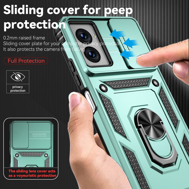 For Motorola Moto G Power 5G 2024 Sliding Camshield Holder Phone Case(Green) by buy2fix