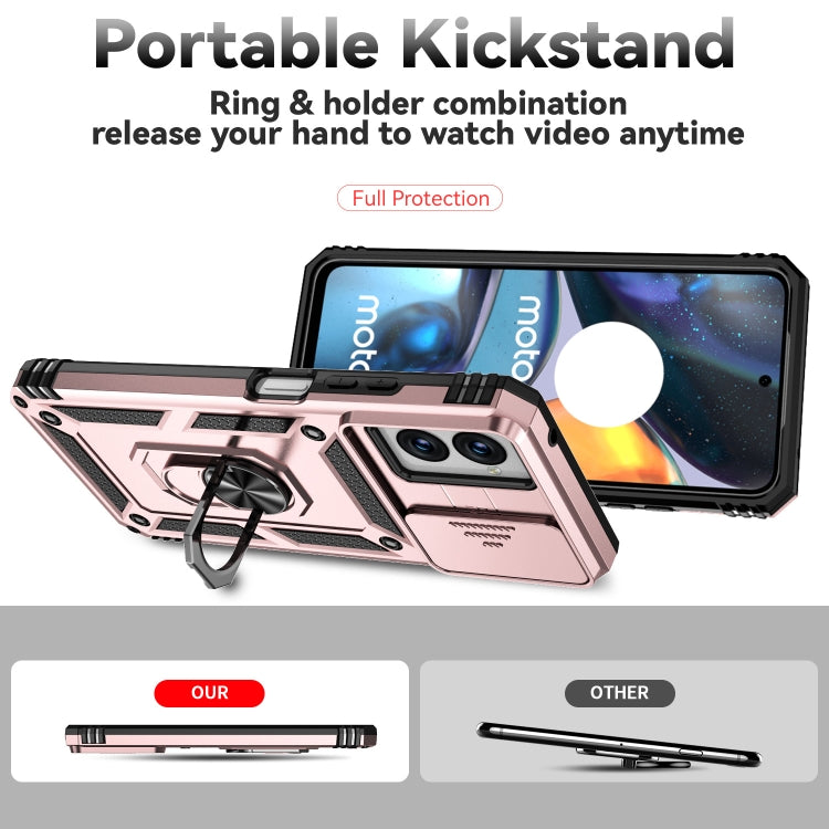 For Motorola Moto G Power 5G 2024 Sliding Camshield Holder Phone Case(Rose Gold) by buy2fix