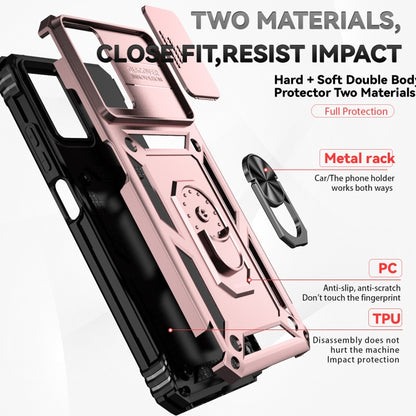 For Motorola Moto G Power 5G 2024 Sliding Camshield Holder Phone Case(Rose Gold) by buy2fix
