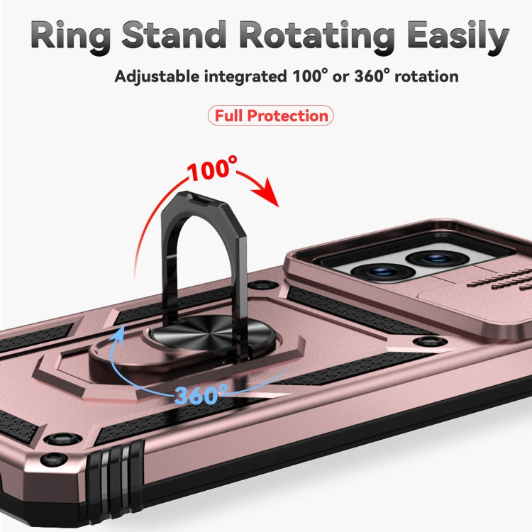 For Motorola Moto G Power 5G 2024 Sliding Camshield Holder Phone Case(Rose Gold) by buy2fix