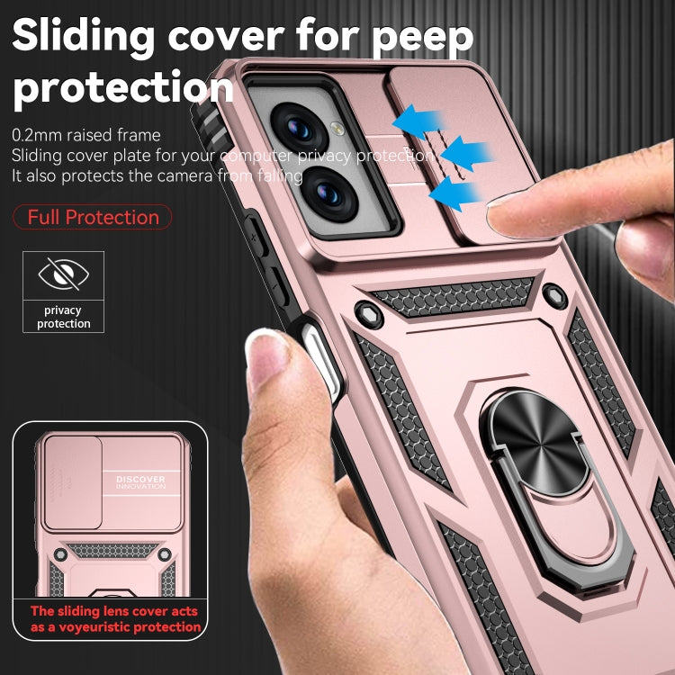 For Motorola Moto G Power 5G 2024 Sliding Camshield Holder Phone Case(Rose Gold) by buy2fix