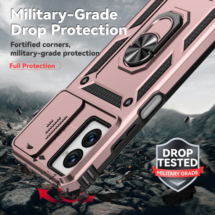 For Motorola Moto G Power 5G 2024 Sliding Camshield Holder Phone Case(Rose Gold) by buy2fix