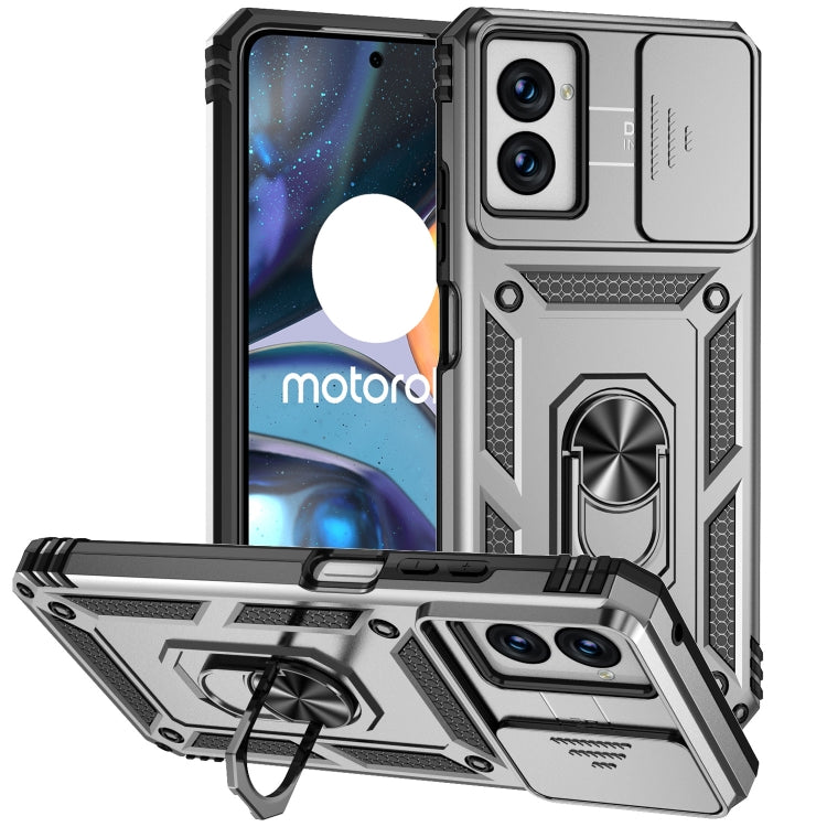 For Motorola Moto G Power 5G 2024 Sliding Camshield Holder Phone Case(Silver) by buy2fix