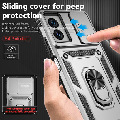For Motorola Moto G Power 5G 2024 Sliding Camshield Holder Phone Case(Silver) by buy2fix