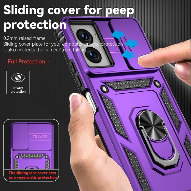 For Motorola Moto G Power 5G 2024 Sliding Camshield Holder Phone Case(Purple) by buy2fix