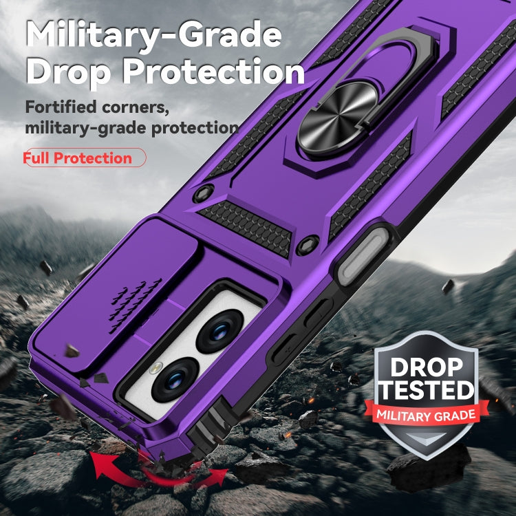 For Motorola Moto G Power 5G 2024 Sliding Camshield Holder Phone Case(Purple) by buy2fix