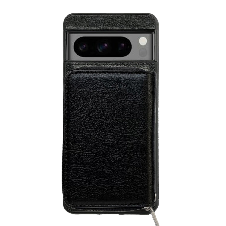 For Google Pixel 9 Pro XL Solid Color Zipper 11-Card Slots Bag Phone Case with Lanyard(Black) by buy2fix