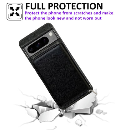 For Google Pixel 9 / 9 Pro Solid Color Zipper 11-Card Slots Bag Phone Case with Lanyard(Black) by buy2fix