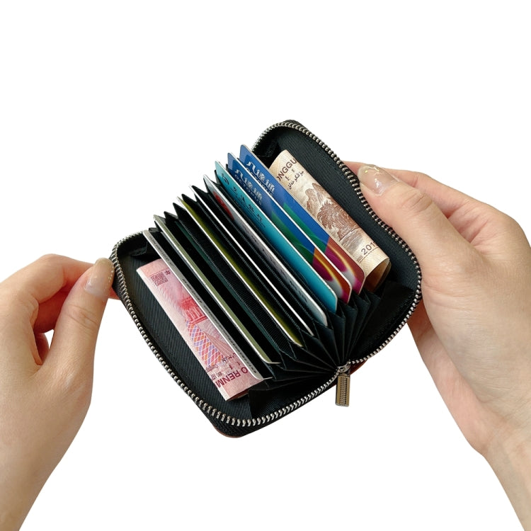For iPhone 16 Pro Solid Color Zipper 11-Card Slots Bag Phone Case with Lanyard(Brown) - iPhone 16 Pro Cases by buy2fix | Online Shopping UK | buy2fix