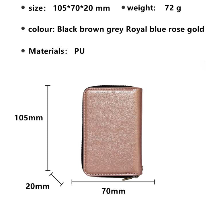 For iPhone Air Solid Color Zipper 11-Card Slots Bag Phone Case with Lanyard(Rose Gold) - iPhone Air Cases by buy2fix | Online Shopping UK | buy2fix