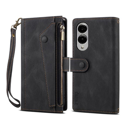 For Samsung Galaxy S25 Edge 5G ESEBLE Retro Frosted RFID Flip Leather Phone Case(Black) - Galaxy S25 Edge 5G Cases by ESEBLE | Online Shopping UK | buy2fix