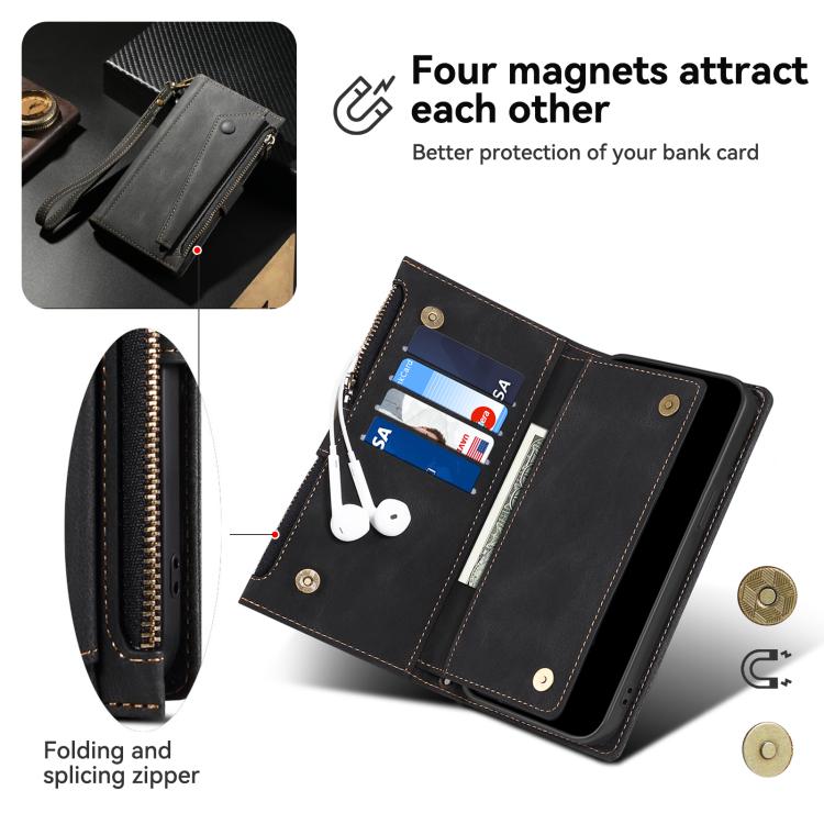 For Samsung Galaxy S25 Edge 5G ESEBLE Retro Frosted RFID Flip Leather Phone Case(Black) - Galaxy S25 Edge 5G Cases by ESEBLE | Online Shopping UK | buy2fix