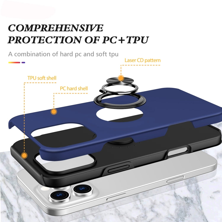 For iPhone 16 Pro Magnetic Ring Holder Phone Case(Navy Blue) by buy2fix