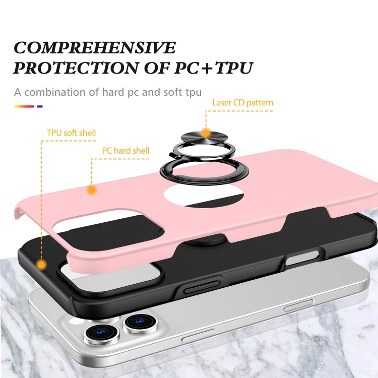 For iPhone 16 Pro Magnetic Ring Holder Phone Case(Rose Gold) by buy2fix