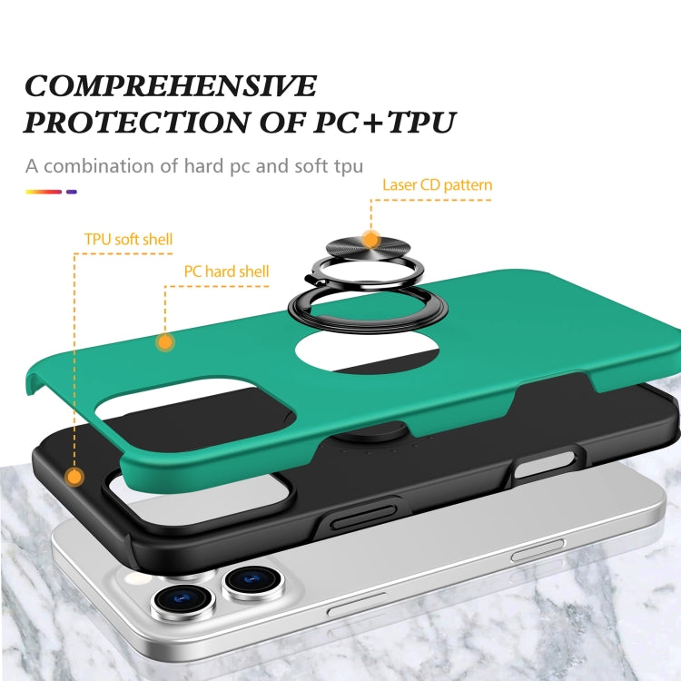 For iPhone 16 Pro Magnetic Ring Holder Phone Case(Dark Green) by buy2fix