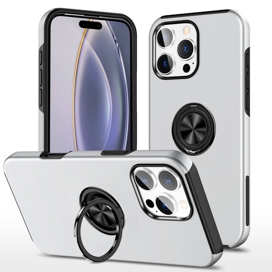 For iPhone 16 Pro Magnetic Ring Holder Phone Case(Silver) by buy2fix