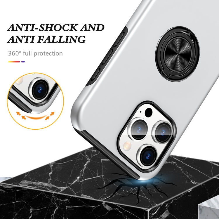 For iPhone 16 Pro Magnetic Ring Holder Phone Case(Silver) by buy2fix
