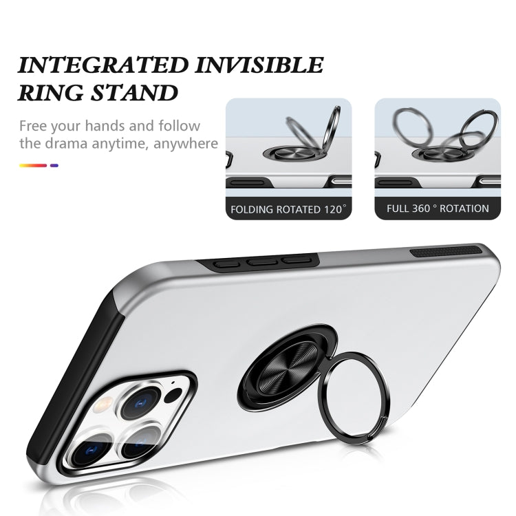 For iPhone 16 Pro Magnetic Ring Holder Phone Case(Silver) by buy2fix
