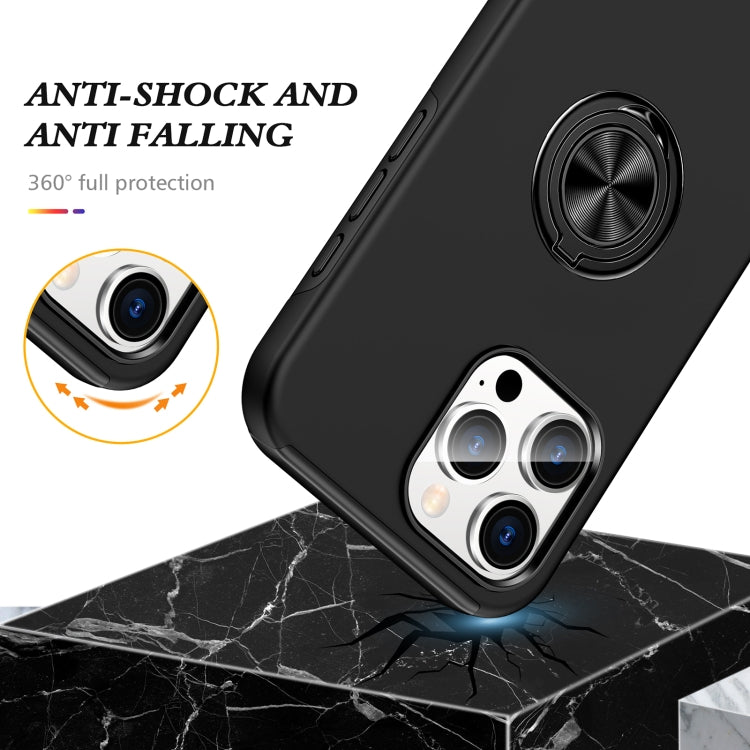 For iPhone 16 Pro Max Magnetic Ring Holder Phone Case(Black) by buy2fix