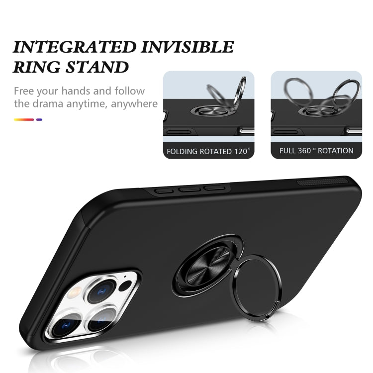 For iPhone 16 Pro Max Magnetic Ring Holder Phone Case(Black) by buy2fix