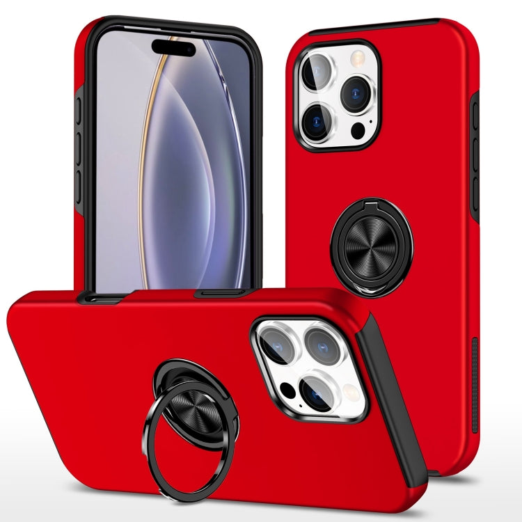 For iPhone 16 Pro Max Magnetic Ring Holder Phone Case(Red) by buy2fix