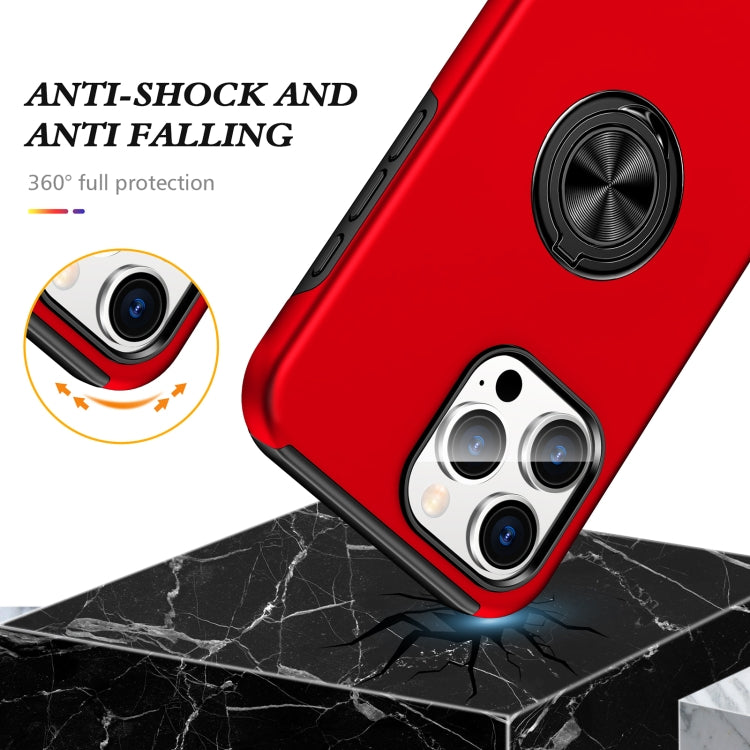 For iPhone 16 Pro Max Magnetic Ring Holder Phone Case(Red) by buy2fix