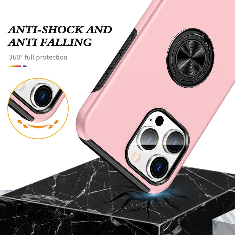 For iPhone 16 Pro Max Magnetic Ring Holder Phone Case(Rose Gold) by buy2fix