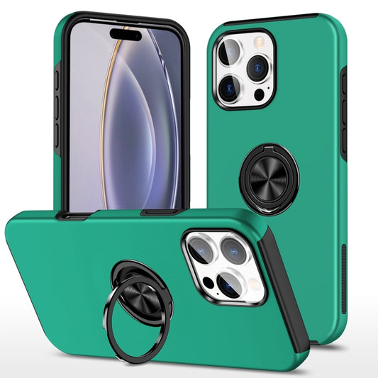 For iPhone 16 Pro Max Magnetic Ring Holder Phone Case(Dark Green) by buy2fix