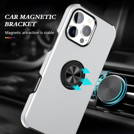 For iPhone 16 Pro Max Magnetic Ring Holder Phone Case(Silver) by buy2fix