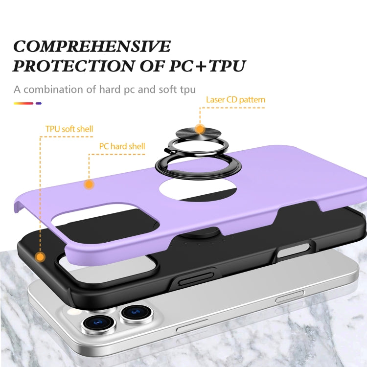 For iPhone 16 Pro Max Magnetic Ring Holder Phone Case(Purple) by buy2fix