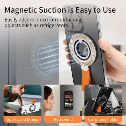 Glitter Magnetic Ring Buckle Holder(Pink Rose + Orange) - Ring Holder by buy2fix | Online Shopping UK | buy2fix