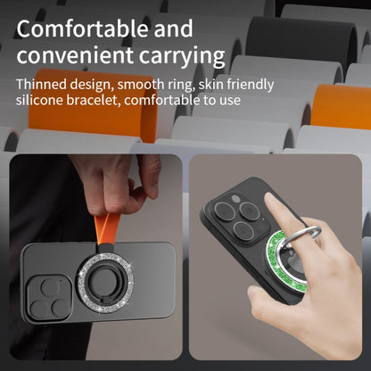 Glitter Magnetic Ring Buckle Holder(Black + Orange) - Ring Holder by buy2fix | Online Shopping UK | buy2fix