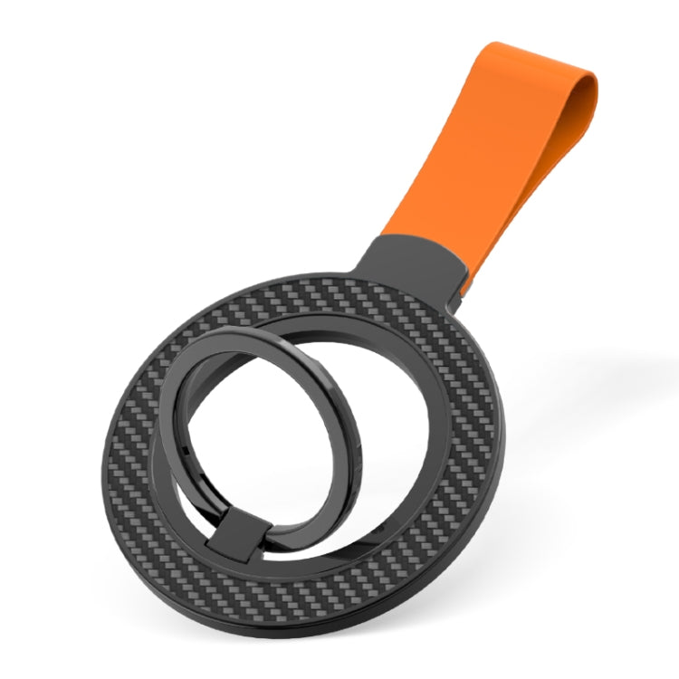 Carbon Fiber Magnetic Ring Buckle Holder(Black + Orange) - Ring Holder by buy2fix | Online Shopping UK | buy2fix