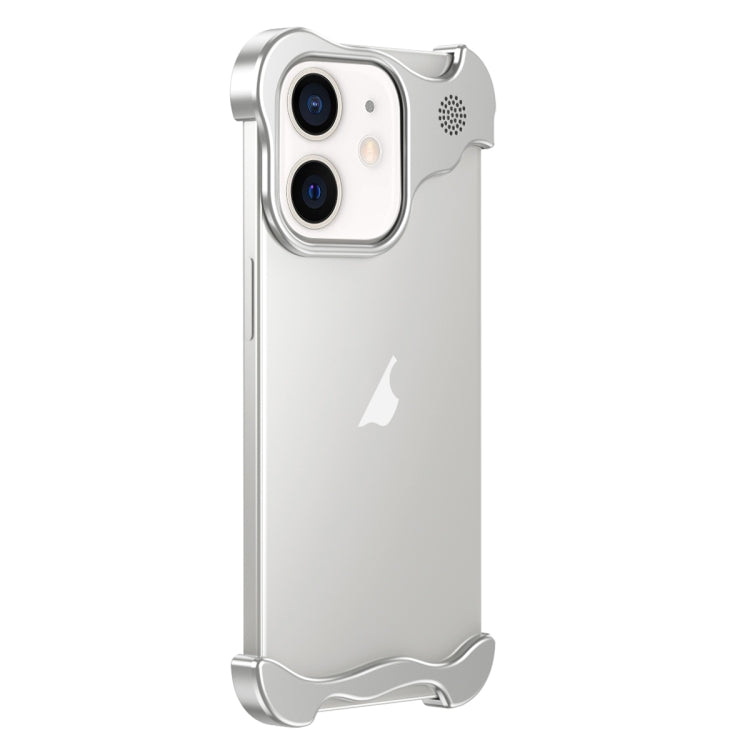 For iPhone 12 Aromatherapy Alloy Frameless Phone Case(Silver) by buy2fix