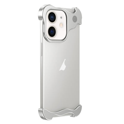 For iPhone 12 Aromatherapy Alloy Frameless Phone Case(Silver) by buy2fix