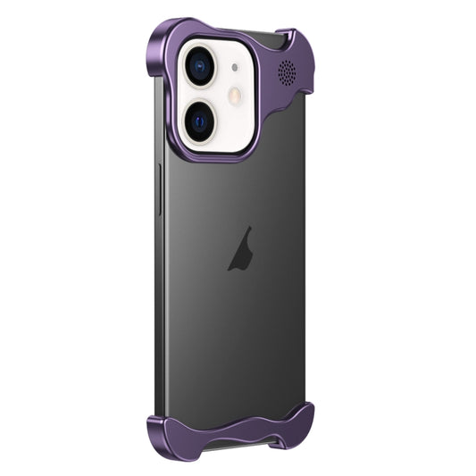 For iPhone 12 Aromatherapy Alloy Frameless Phone Case(Purple) by buy2fix