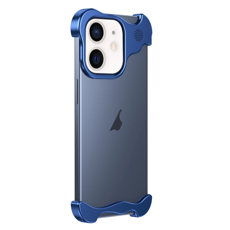 For iPhone 12 Aromatherapy Alloy Frameless Phone Case(Blue) by buy2fix