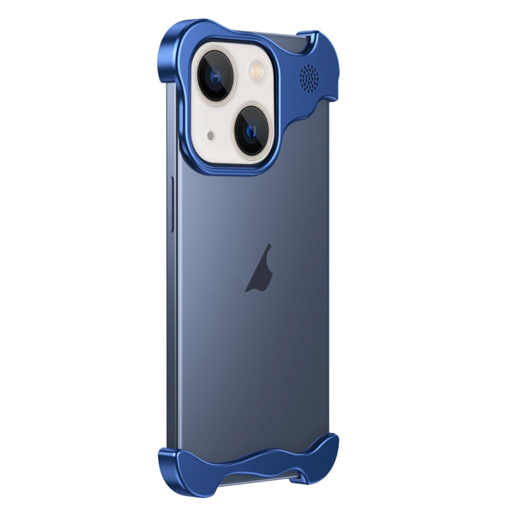 For iPhone 14 Aromatherapy Alloy Frameless Phone Case(Blue) by buy2fix